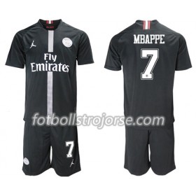 Paris Saint Germain Matchtröjor Mbappe 7 Jodan Svart Barn Tredje Fotbollströja 2018-2019